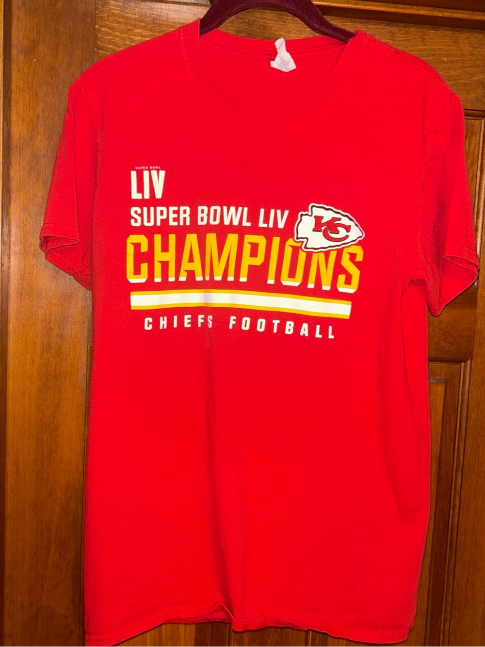 Kansas City Chiefs Super Bowl LIV Champions Tee - Red Size M
